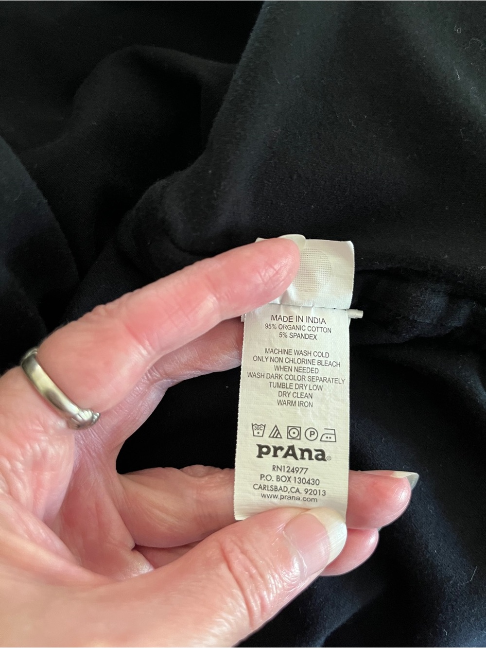 Prana Organic Cotton Women's Black A-Line High-Low Skirt Size Large - Picture 5 of 5